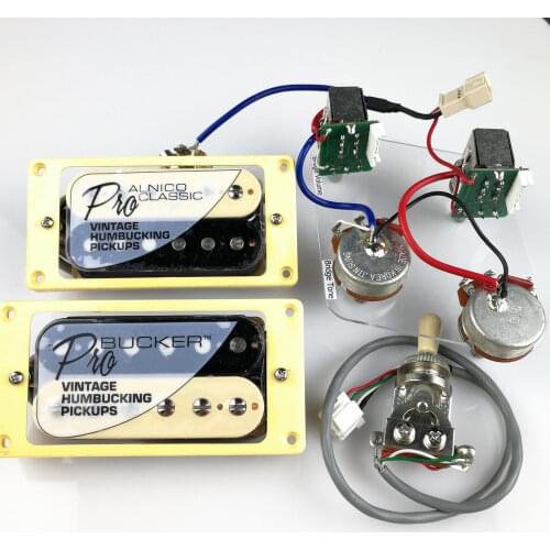 1 Set LP Standard ProBucker Alnico Electric Guitar zebra Humbucker Pickups with Pro Wiring Harness For EPI