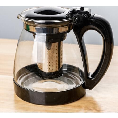 1L Heat Resistant Glass Tea Infuser Tea Pot Chinese Kung Fu Tea Set Puer Kettle Coffee Glass Maker Convenient Office Tea Sets E1