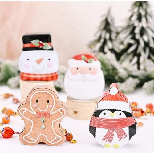 2021 Christmas Gift Box Santa Snowman Doll Child Candy Gift Bag Home Decor Room Christmas Decoration New Year Xmas Iron Gift Box
