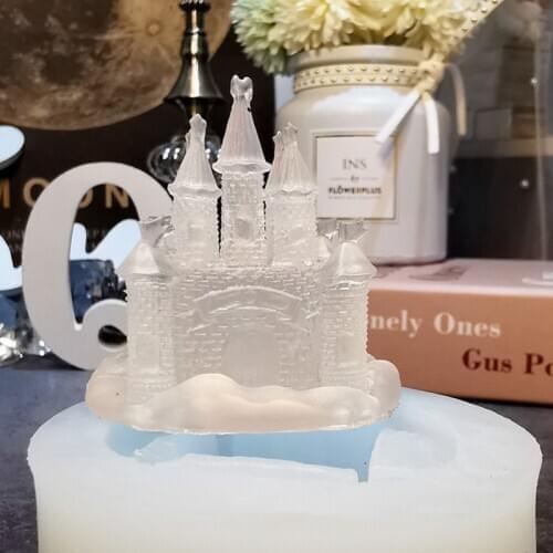 3D three-dimensional castle silicone mold fondant, resin jewelry accessories mold candle aromatherapy plaster ornament decoratio