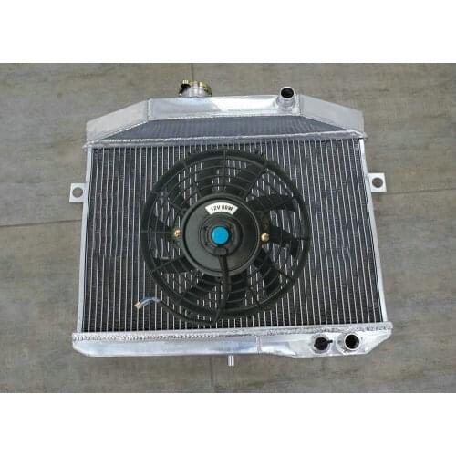 4Row Aluminum Radiator + FAN for Volvo Amazon P1800 GT 1800 S E B18 B20 Engine 1.8/2.0L 1959-1970 MT 60 65 68 69