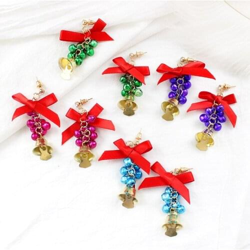 4 Styles Great Bowknot Bell Cluster Zircon Stud Pendant Earrings Jewelry Xmas Gift For GF Mother Winter Decorative Eardrop