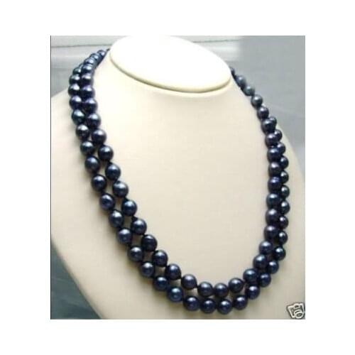 8-9MM BLACK PEARL Necklace 35" Long