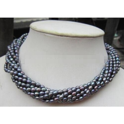 Free shipping Real Beautiful 6-7 shares of AAA tahitian pearl necklace 18"