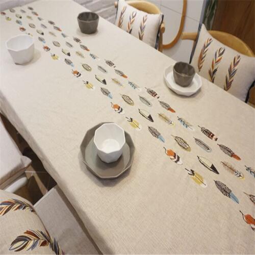 Free Shipping Feather Cotton Tablecloth Table Cover Coffee Tea Natural Cup Mat Wedding Home Party Holidays Blanket Antependium