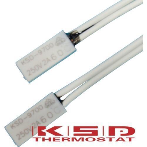 10PCS KSD9700 250V 2A 105 105C Celsius 15*5.4*2.4mm Bimetal Disc Temperature Switch Thermostat Thermal Protector degree