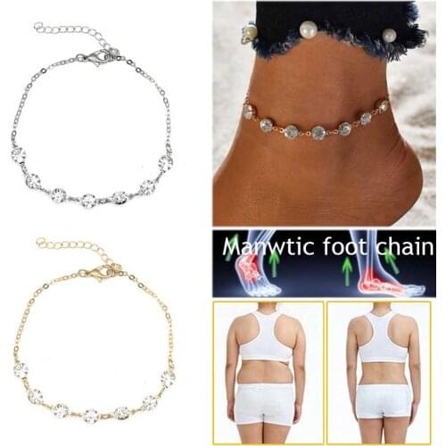 Crystal Bracelet Gold and Silver Weight Loss Magnet Magnetic Therapy Bracelet Weight Loss Products Slimming Health And Beauty