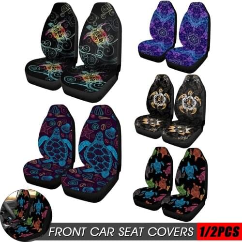 2pcs Front Car Seat Cover Automobile Protector Soft Fabric Fashion Pattern for Most Auto Cars SUV Truck Van Universal