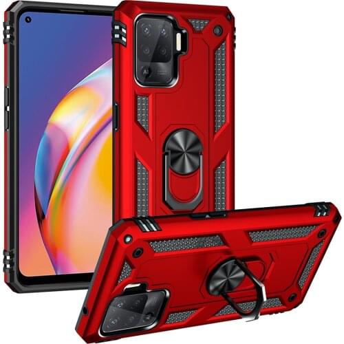 Cases for OPPO A94 Reno 5F F19 Pro Reno 5 Lite Case Armor Shockproof Car Magnetic Holder Stand Ring Protection Back Cover