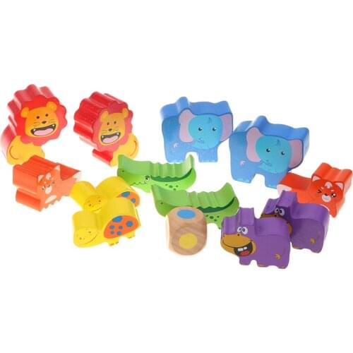 Wooden Balance Game Toy Stacking Animal Building Block For Baby Child