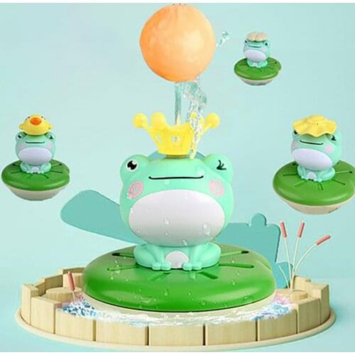 Baby Bath Toys Electric Spray Water Floating Rotation Green Forg Sprinkler Toy Shower Game For Children Kid Swimming Bathroom