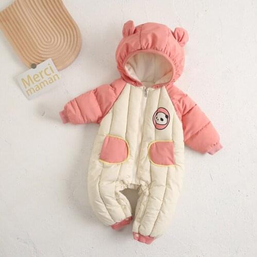 IYEAL Baby Clothes Childrens Winter Hooded Jumpsuit Baby Girls Boys Thicken Fleece Liner Newborn Snowsuit Infant Overalls Coat