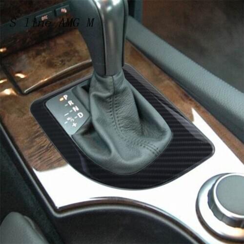 For BMW 5 Series E60 Carbon fiber Auto modification Gear Shift Covers panel Car stickers and decals styling Interior accessories