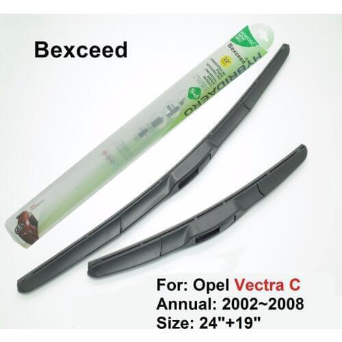 For Opel Vectra C. 1 Set 24"+19" High Quality Bexceed of Car Windshield Hybrid wiper Blade 2002~2008