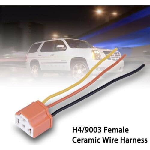 H4/9003/HB2 LED Female Pigtail Ceramic Headlight Connector Plug Adapter Socket Fuse Auto Bulb Car Accessories TSLM1