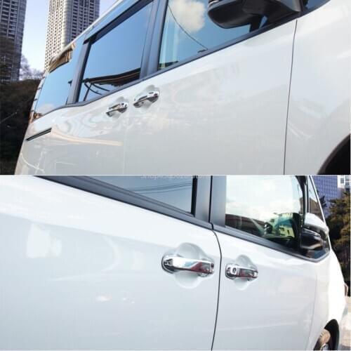 For TOYOTA VOXY/NOAH R80 2018 2019 ABS Chrome Door Handle Bowl Cover Cup Cavity Trim Insert Catch Molding Garnish Door bowl