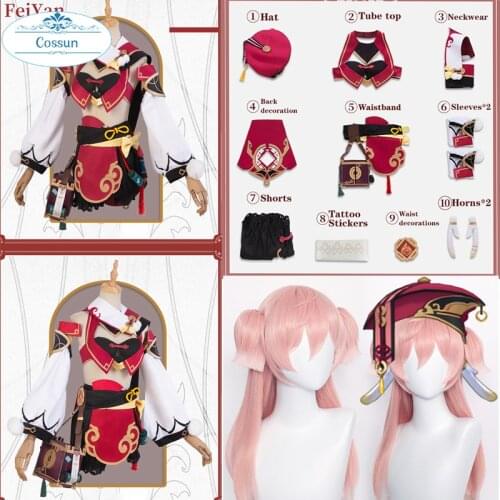Genshin Impact Yanfei Game Suit Aestheticism Uniform Yan Fei Cosplay Costume Halloween Party Outfit For Women Dress suits game