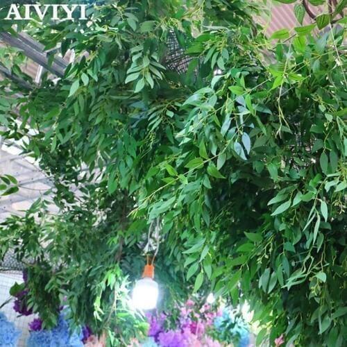 5 fork willow simulation plant wedding road guide arrangement fake willow leaf rattan home wedding venue DIY decoration