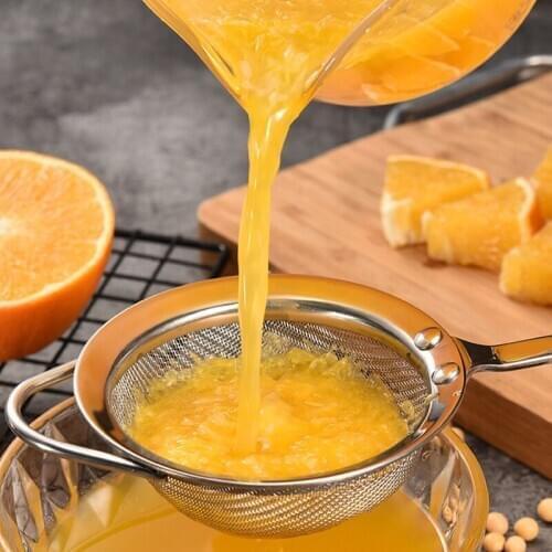 Kitchen Tools Gadgets 304 Stainless Steel Long Handle Flour Handheld Screen Mesh Strainer Flour Sieve Oil Strainer Colander