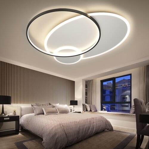 Modern Led Ceiling Lights For Bedroom Living Room Study Round Ring Smart Lamp White Chandelier With Remote Control Decoration