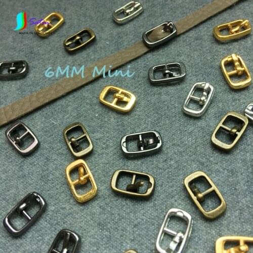 Gun black/Silvery/Gold/Bronze 6mm Metal Mini BJD Dolls Shoes/bag/belt Buckle,DIY Doll Clothes Accessory Three Line Button S0691H