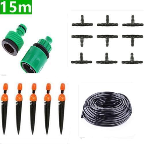 15m Diy Micro Drip Irrigation System Misting Sprinkler & Dripper Plant Self Watering Garden Veranda Water Irrigation Kits Bb03