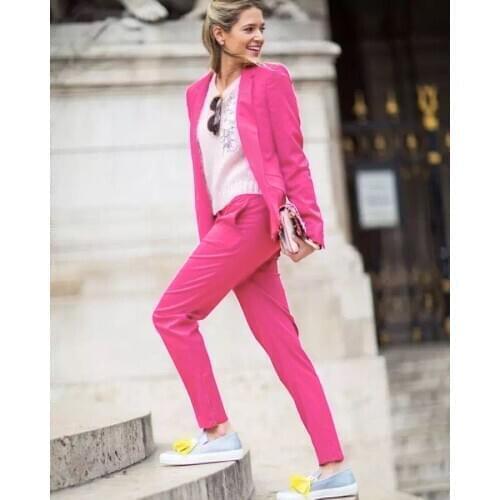 Fashion Purple One Button 2 PCS Women Suit Business Pantsuits Office Formal Ladies Work Wear Blazer Outfit Pantsuit Custom Made