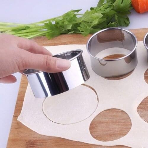 5pcs Cookie Molds Stainless Steel Pastry Dough Cutter Set Round Baking Molds 5 Sizes For Kitchen Baking Accessories Tools