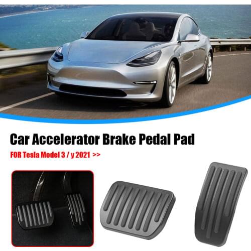 Non Slip Accelerator Brake Pedal Cover Set Clutch Brake Pedal Rubber Pad Pedal Cover Kit for Tesla Model 3 Y 2021 Accessories