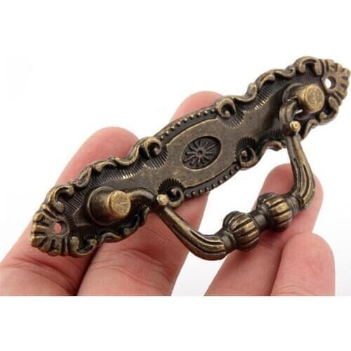 New 100pcs/lot 104mm Retro Alloy Kitchen Drawer Cabinet Door Handle Furniture Knobs Hardware Cupboard Antique Pull Handles