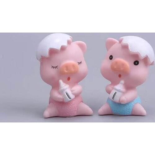 Popular cross border parent child interactive toys enamel simulation bottle pig Cake Decoration Party Gift cute toys