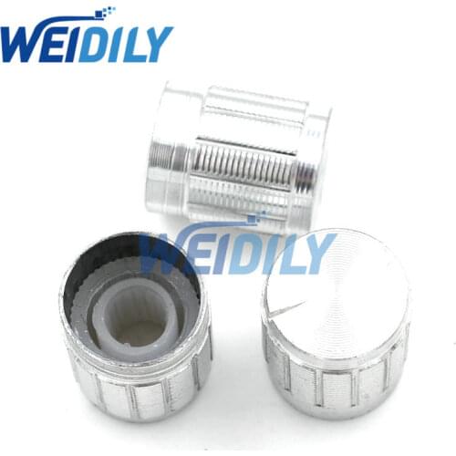 10PCS/LOT 13*17mm aluminum alloy potentiometer knob rotary switch volume control knob Silvery Hat