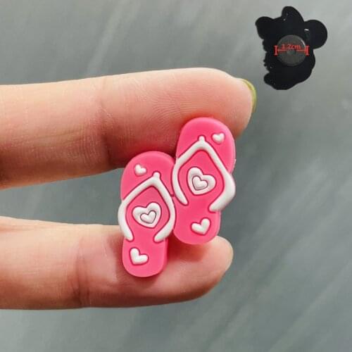 1PCS PVC Cute Cartoon Fridge Magnets Pink Whale Slippers Refrigerator Magnetic Sticker Office Supplies Kids Gifts Stationery Toy