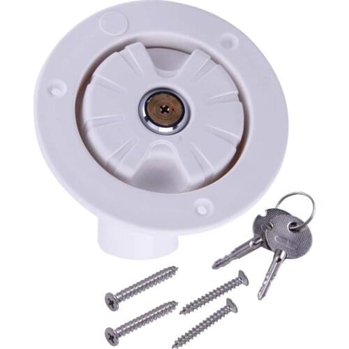Water Locking Inlet Hatch Filler Cap White for Caravan Motorhome Fresh Water RV Camping Trailer Motorhome Drain Water Tank Caps