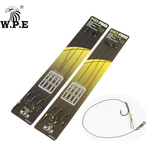 W.P.E Carp Fishing Hair Rig 3Pcs/1Set 4#/6# Ready Made Hook with Boilie Stoppers Carp Fishing Line Group Fish Tackle