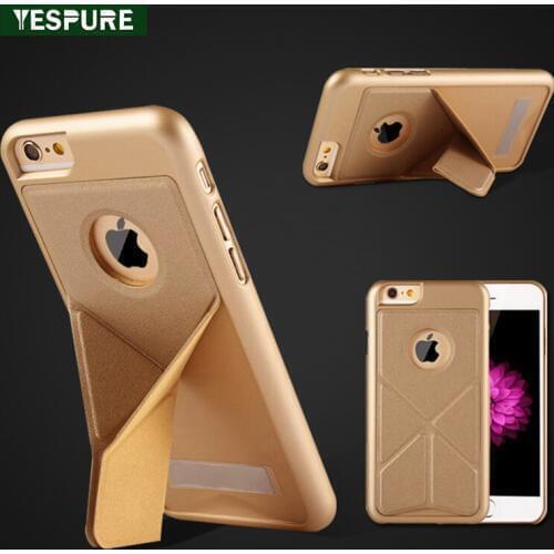 YESPURE Leather Mobile Phone Accessories 2017 New Protective Cover for Iphone 7plus Golden Cell Phone Holder Stand Shell Protect