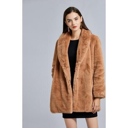 Winter New Warm Women Furry Soft Faux Fur Coat Harajuku Vintage Long Sleeve Plus size Fluffy Fur Jacket Streetwear F771