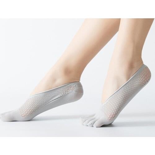 New Stlye Five Finger Women Toe Orthopedic Compression Socks Female Summer Breathable Sexy Ultra Low Cut Liner Sock With Gel Tab