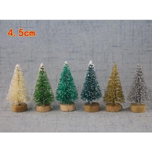 12pcs Mini Christmas Tree Pine Tree DIY Christmas Decorations For Home Table Navidad Xmas Ornaments New Year Decor Kids Gift