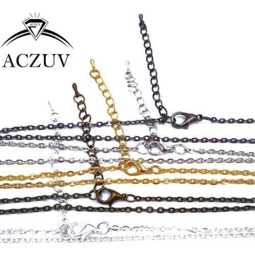 120piece 3x4mm Silver/Gold/Bronze/Rhodium/Black/Gunmetal Metal Flat Cable Chain Necklaces W/ Lobster Clasp Extender