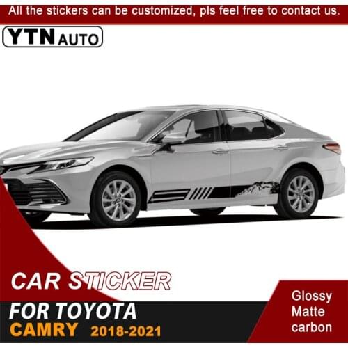 2 Pcs Car Stickers Body Side Mountain Car Styling Graphic Vinyl Car Waist Decals Fit For Toyota Camry 2018 2019 2020 2021