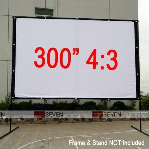 300 inch Portable Projector Screen 4:3 Front Projection Screens Fast Fold for Home Theater Church Teaching Business Meeting