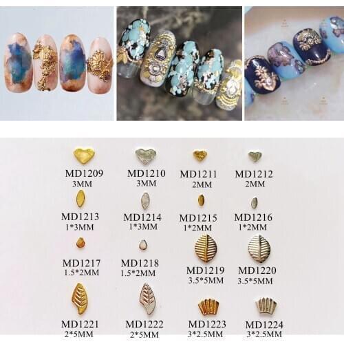 3D 500pcs/bag Flat-back Metal Stud Heart/Horse-Eye/Shell/Leaf Design Metal Stud