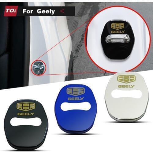 3D Car Door Lock Buckle cover car accessories interior Door Lock cover protector Buckle For GEELY atlas emgrand GL GS