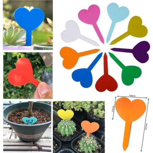 45Pcs Garden Label Plastic Heart Tags Markers Stakes Waterproof Eco-friendly T-type Herb Fully Recyclable Flower PP Nursery