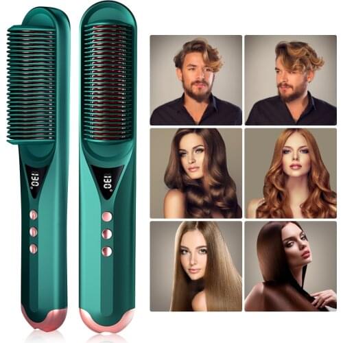 7-Speed Thermostat Professional Electric Hair Straightener Curler Hair Straightening Comb Hair Styling Tool Safe Fast Heating