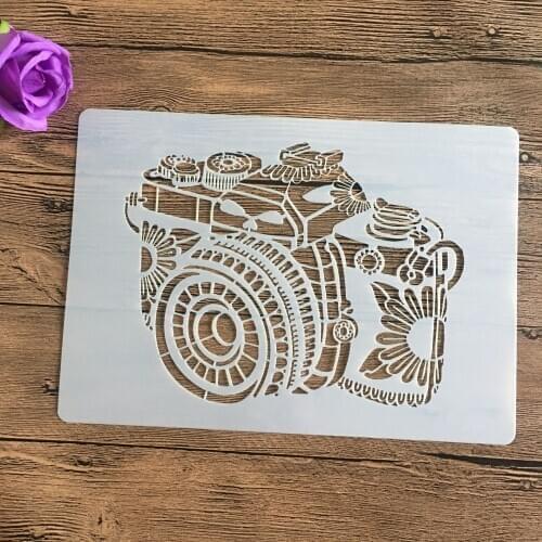 A4 size camera Wall Painting Stencils Stamp Scrapbook Album Decorative Embossing Craft Paper stencils for diy scrapbooking