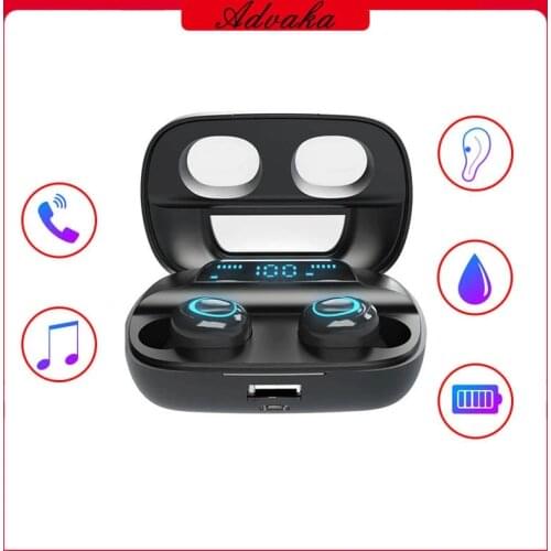 Advaka S11-TWS BT 5.0 Earphones 1800mAh Charging Box Wireless Headphone 8D Stereo Sport Waterproof Earbuds Headsets