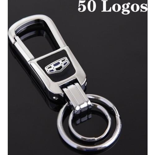 Car Styling Alloy Car Keychain Ring For Geely Chery Changan OPEL Land Rover Citroen Jaguar MINI Lincoln Auto Accessories
