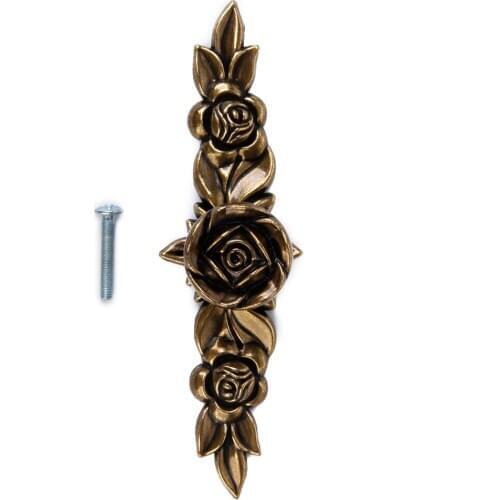 Bronze Rose Cabinet Drawer Cupboard Dresser Bin Door Knob Handle